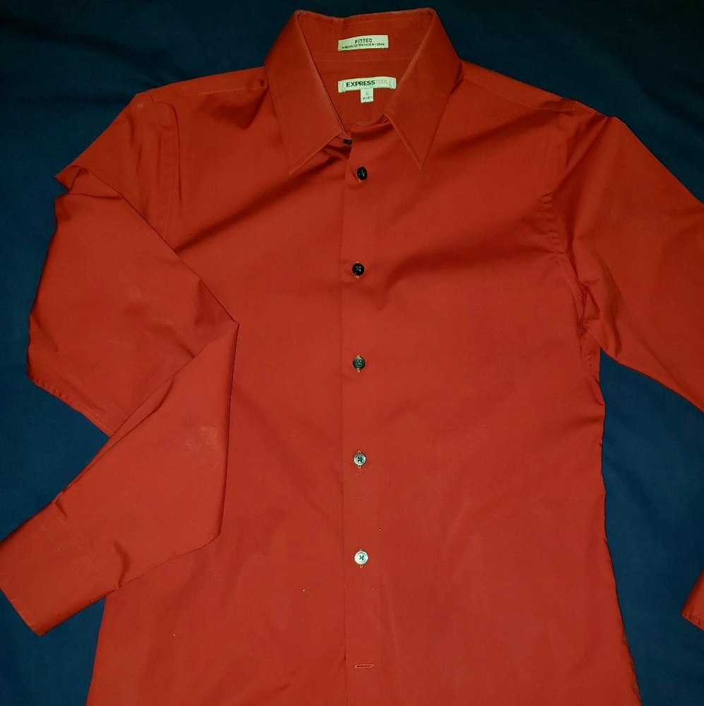 Vivid red dress shirt from Express